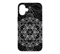 Custodia per iPhone 16 Plus Geometria sacra Metatrons Cube Dot lavoro