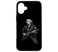 Custodia per iPhone 16 Plus George Washington che suona la chitarra elettrica divertente 4 luglio