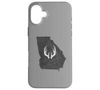 Custodia per iPhone 16 Plus Georgia GA Deer Hunting Shed Antlers Design