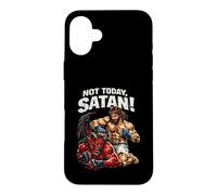 Custodia per iPhone 16 Plus Gesù contro il diavolo, lotta in gabbia, Gesù Cristo