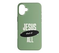 Custodia per iPhone 16 Plus Gesù Paid It All For Me Christian Faith Message Inspiration