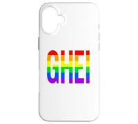 Custodia per iPhone 16 Plus GHEI | Gay Divertente Umoristica Bandiera Arcobaleno