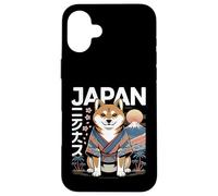 Custodia per iPhone 16 Plus Giappone Shiba Inu Kimono Tokyo Kawaii Cane