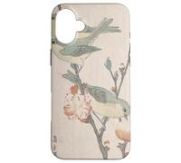 Custodia per iPhone 16 Plus Giapponese Art Birds Occhi bianchi su un ramo di pesco