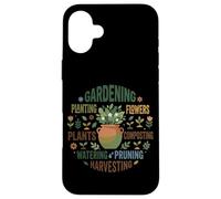 Custodia per iPhone 16 Plus Giardinaggio Pianta Mamma Pollice Verde Tipografia Word Art