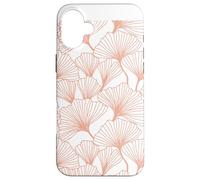 Custodia per iPhone 16 Plus Ginkgo biloba foglie rosa, retrò, vintage