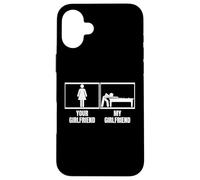 Custodia per iPhone 16 Plus Giocatore di biliardo La tua ragazza La mia ragazza Divertente Biliardo