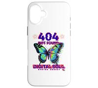 Custodia per iPhone 16 Plus Glitch Butterfly Cyberpunk Y2K Estetica Digitale Natura Arte