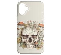 Custodia per iPhone 16 Plus Goblincore Aesthetic Vintage Botanical Mushrooms Skull