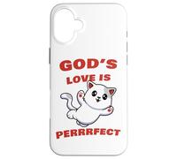 Custodia per iPhone 16 Plus GOD’s Love is Perrrfect: Kids & Adult Kitten Christian Faith