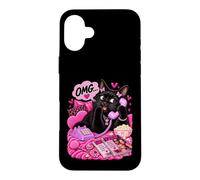 Custodia per iPhone 16 Plus Gossip Cats Purr-ty Y2K - Umorismo rosa