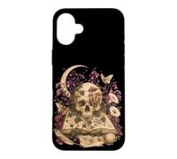 Custodia per iPhone 16 Plus Gothic Botanical Skull Moon Grimoire Dark Academia Book Love