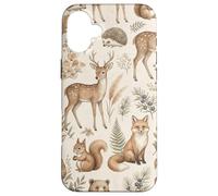 Custodia per iPhone 16 Plus Grafica Boho Woodland Animals Forest Wildlife Cottage