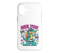 Custodia per iPhone 16 Plus Grafica Groovy Alligator Student Addio