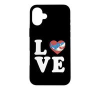 Custodia per iPhone 16 Plus Grafica Shark Love Spelled Out With Heart