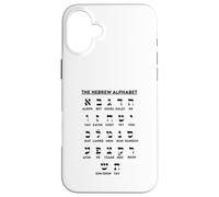 Custodia per iPhone 16 Plus Grafico delle scommesse Aleph per l'apprendimento della lingua yiddish dell'alfabeto ebraico