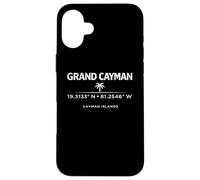 Custodia per iPhone 16 Plus Grand Cayman Coordinate Isole Cayman Travel Design