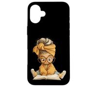 Custodia per iPhone 16 Plus Grandi occhiali con grafica per amanti del libro aperto per ragazza carina