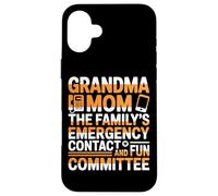Custodia per iPhone 16 Plus GRANDMA MOM THE FAMILYS EMERGENCY CONTACT