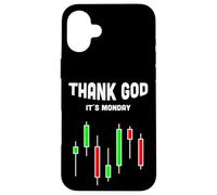 Custodia per iPhone 16 Plus Grazie a Dio il suo lunedì Stock Trader Forex Candlestick