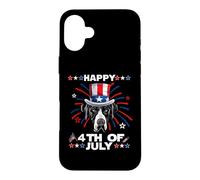 Custodia per iPhone 16 Plus Great Dane Dog Patriotic American 4th Of July Dogs Lovers
