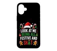 Custodia per iPhone 16 Plus Guardami mentre sono tutta festosa e un Natale merdamente divertente