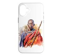 Custodia per iPhone 16 Plus Guerriero Masai Kenya Tanzania Masai