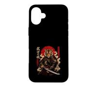 Custodia per iPhone 16 Plus Guerriero Tigre Samurai Arte