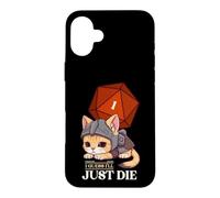 Custodia per iPhone 16 Plus Guess I'll Die | D20 Cat Fail RPG Gioco di ruolo Kitty