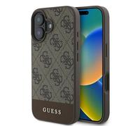 Custodia per iPhone 16 Plus Guess marrone con logo 4G