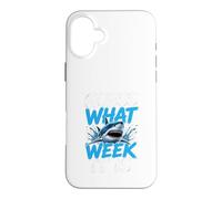 Custodia per iPhone 16 Plus Guess What Week it is - Cool Cartoon Shark Graphic