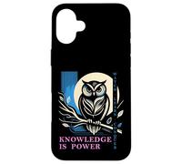 Custodia per iPhone 16 Plus Gufo - Knowledge is Power - Wisdom Owl Design