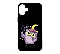 Custodia per iPhone 16 Plus Gufo Tipo di sonno Notte Luna attiva Asterisco Donne