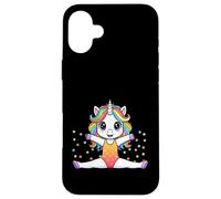 Custodia per iPhone 16 Plus Gymnastic Unicorn Cute Rainbow Kawaii Aesthetic Gymnast Girl
