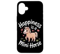 Custodia per iPhone 16 Plus Happiness is a mini cavallo pony amante miniatura cavallo ragazze