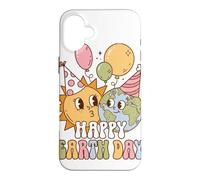 Custodia per iPhone 16 Plus Happy Earth Day Planet Birthday Party Celebration