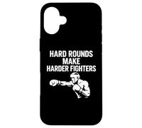 Custodia per iPhone 16 Plus Hard Rounds Make Harder Fighters Boxing Citazione