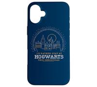 Custodia per iPhone 16 Plus Harry Potter I'd Rather Stay At Hogwarts This Christmas