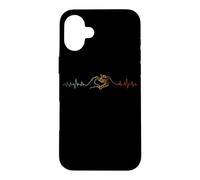 Custodia per iPhone 16 Plus Heartbeat Cat Hand Heart ECG Medical Cat Lover