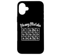 Custodia per iPhone 16 Plus Heavy Metals Elementi Tavolo Divertente Scienza Umorismo Musica Rock