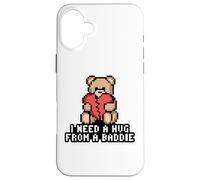 Custodia per iPhone 16 Plus HO BISOGNO DI UN ABBRACCIO DA UN CATTIVO ORSACCHIOTTO Pixel Broken Heart