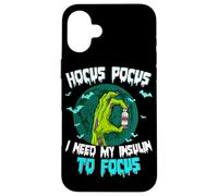 Custodia per iPhone 16 Plus Hocus Pocus Ho bisogno della mia insulina per concentrarsi