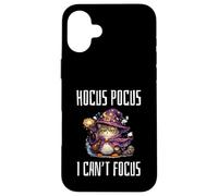 Custodia per iPhone 16 Plus Hocus Pocus I Can't Focus Funny ADHD Cat Saying Humor