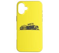 Custodia per iPhone 16 Plus Hot Rod Rust Racer Vintage Graphic Old Muscle Car