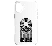 Custodia per iPhone 16 Plus House Music DJ Vinile Record Music Lover Equalizzatore Skull LP