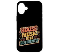 Custodia per iPhone 16 Plus House Music Hits Differently EDM Mood Party -
