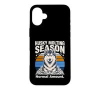 Custodia per iPhone 16 Plus Husky Molting Stagione Quantità normale Husky divertente