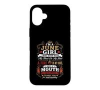 Custodia per iPhone 16 Plus I Am A June Girl Fire In My Soul Queen Compleanno