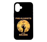 Custodia per iPhone 16 Plus I filologi amano il cervello di Halloween