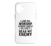 Custodia per iPhone 16 Plus I Like My Worship Music Loud So I Can't Hear My Enemy Faith